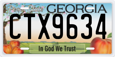 GA license plate CTX9634