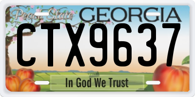 GA license plate CTX9637