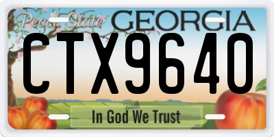 GA license plate CTX9640