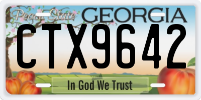 GA license plate CTX9642