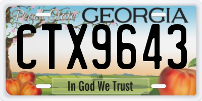 GA license plate CTX9643
