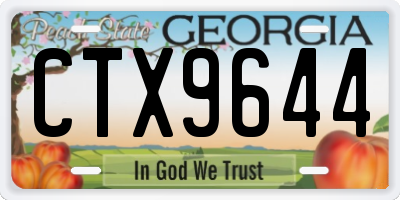 GA license plate CTX9644