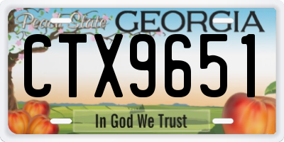GA license plate CTX9651