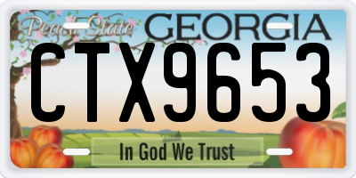 GA license plate CTX9653