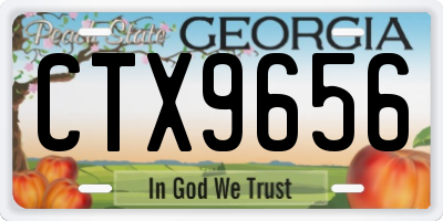 GA license plate CTX9656