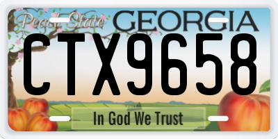 GA license plate CTX9658
