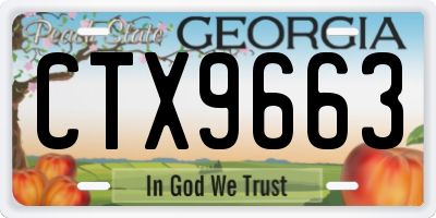 GA license plate CTX9663