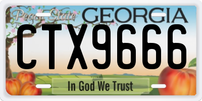 GA license plate CTX9666
