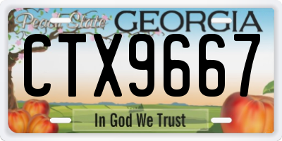 GA license plate CTX9667