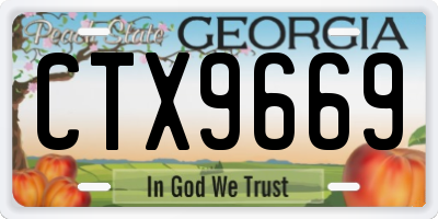 GA license plate CTX9669