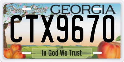 GA license plate CTX9670