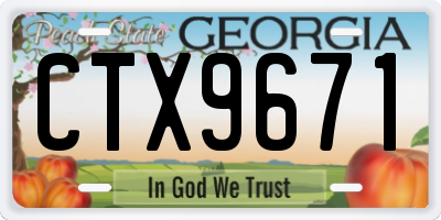 GA license plate CTX9671
