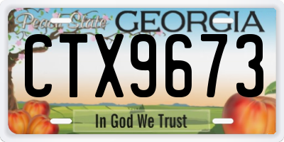 GA license plate CTX9673