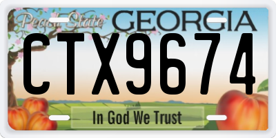 GA license plate CTX9674