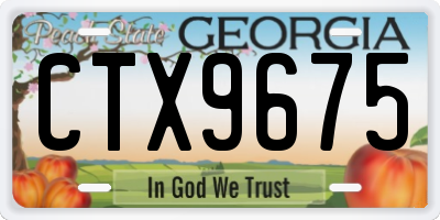 GA license plate CTX9675