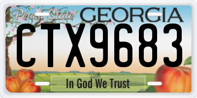 GA license plate CTX9683