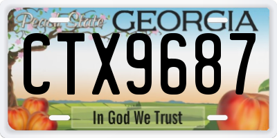 GA license plate CTX9687