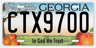 GA license plate CTX9700