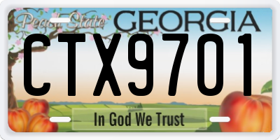 GA license plate CTX9701