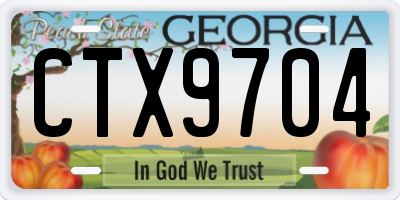 GA license plate CTX9704