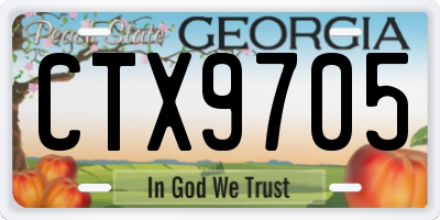 GA license plate CTX9705