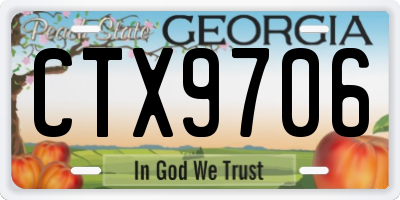 GA license plate CTX9706