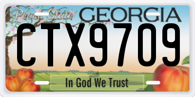 GA license plate CTX9709