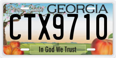 GA license plate CTX9710