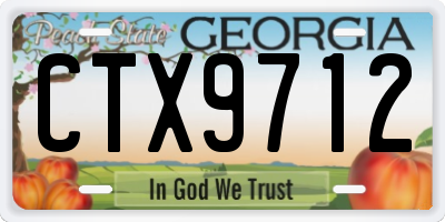 GA license plate CTX9712