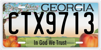 GA license plate CTX9713