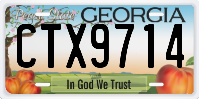 GA license plate CTX9714
