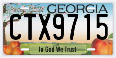GA license plate CTX9715