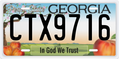 GA license plate CTX9716