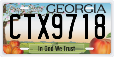 GA license plate CTX9718