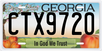 GA license plate CTX9720