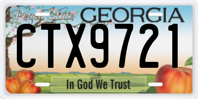 GA license plate CTX9721