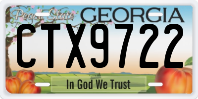 GA license plate CTX9722