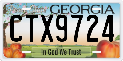 GA license plate CTX9724