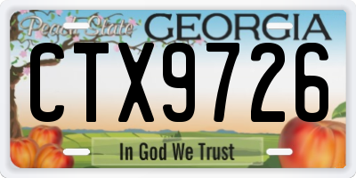 GA license plate CTX9726