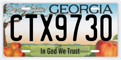GA license plate CTX9730