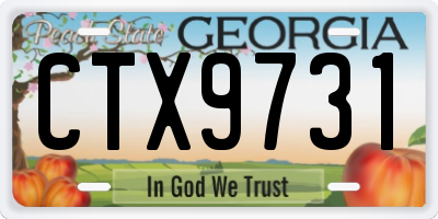 GA license plate CTX9731