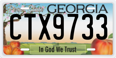 GA license plate CTX9733