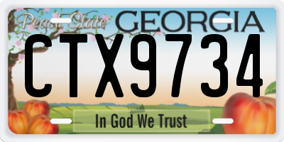 GA license plate CTX9734
