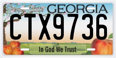 GA license plate CTX9736
