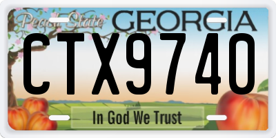 GA license plate CTX9740