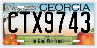 GA license plate CTX9743