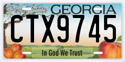 GA license plate CTX9745