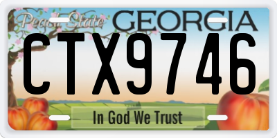 GA license plate CTX9746