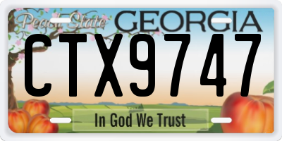 GA license plate CTX9747