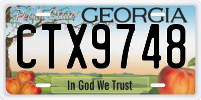 GA license plate CTX9748